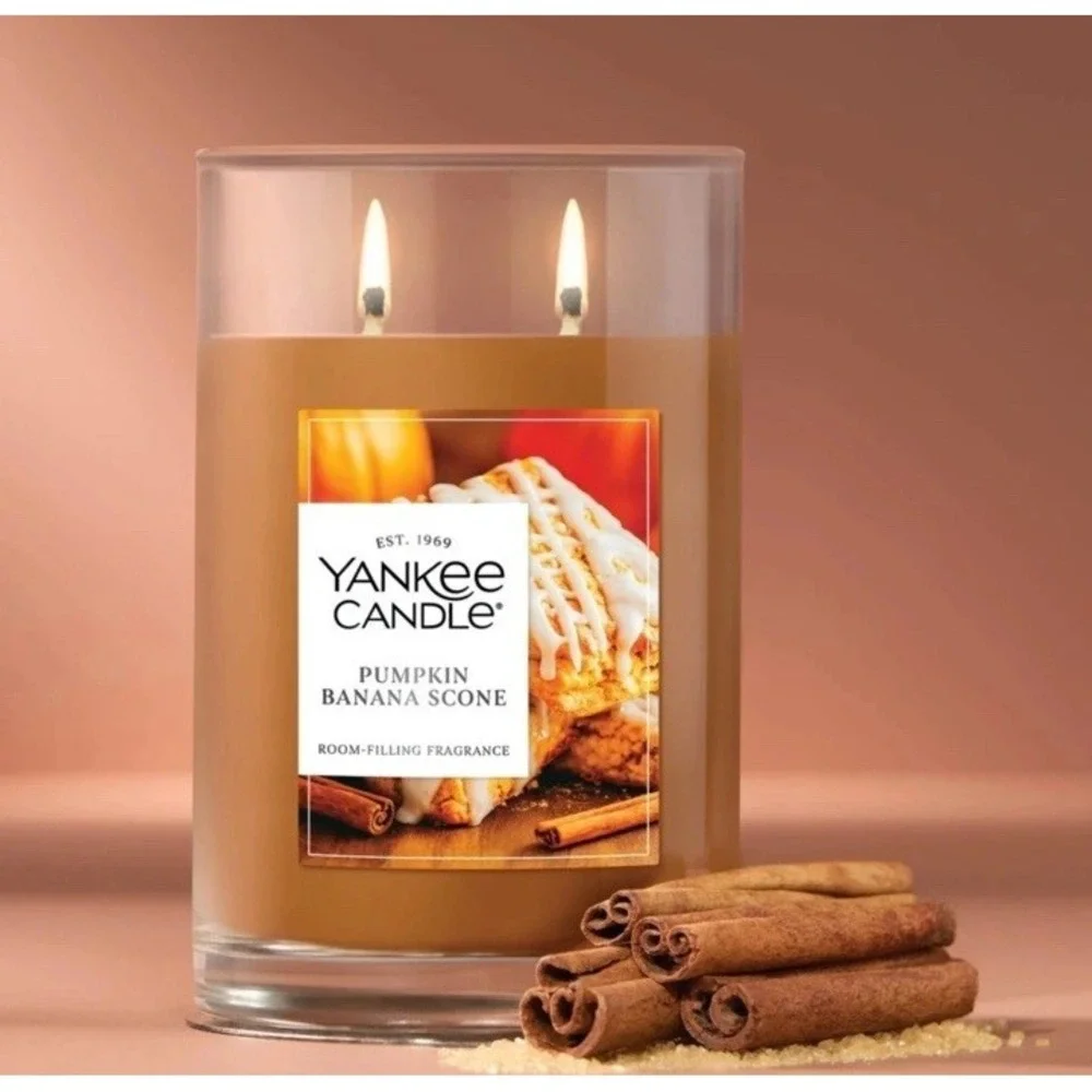 New Yankee Candle Pumpkin Banana Scone Scented Candle‎ 14.25 Oz Jar